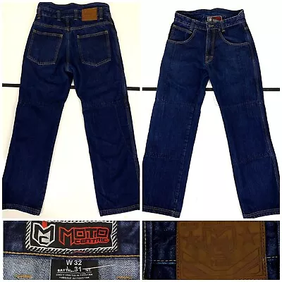 Moto Centric Men's Battalion Straight Dark Blue Denim Jeans Sz 32x31 EXCELLENT • $753