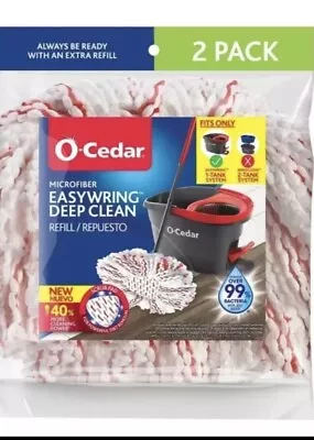 O-Cedar Easy Wring Spin Mop Deep Clean Microfiber Mop Head Refill 2 Pack • $14.99