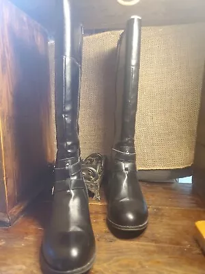 Arizona Denver Riding Boots Black Knee High Low Heel 11 M MINT! • $50