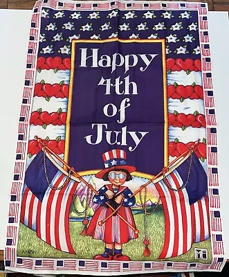 Mary Engelbreit Happy 4th Of July Garden Flag Large Outdoor Red White Blue 28x40 • $19.99