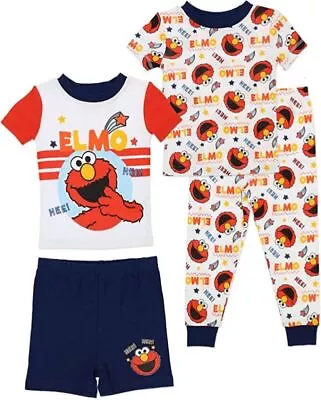 Sesame Street Toddler Boys Elmo 4pc Pajama Set Size 2T 3T 4T 5T • $24.49