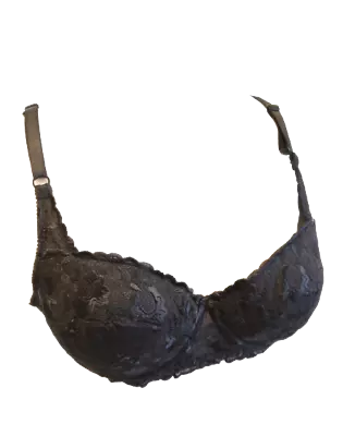 £8.99 • Buy Ladies Black Bra 36B Full Gel Cup Adjustable Straps Floral Design New