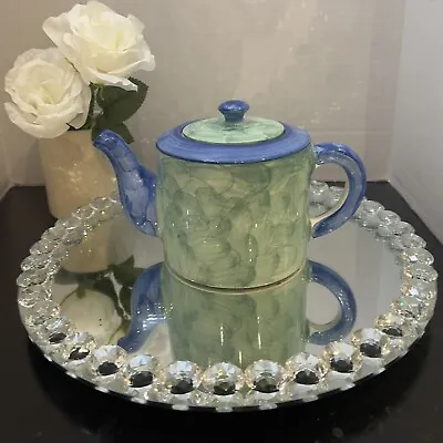 Villeroy & Boch Blue Leaves Teapot 3 Cup Hand Painted In Portugal New With Tag • $42.99