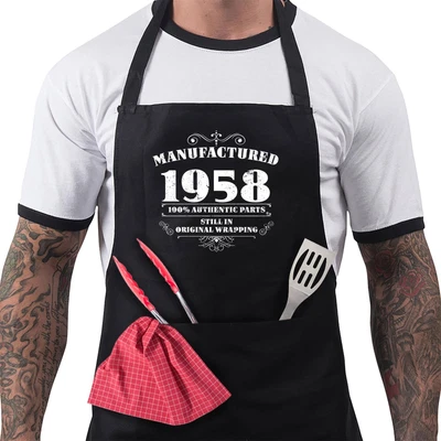 £11.97 • Buy 65th Birthday Gifts For Men Him Dad Husband BBQ Cooking Apron Manufactured 1958