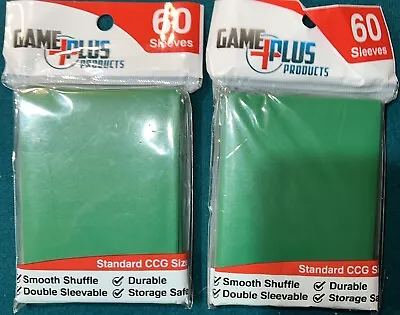 Game Plus Sleeves Standard Card Sleeves - Green (60) New Lot Of 2 Packs • $24.95