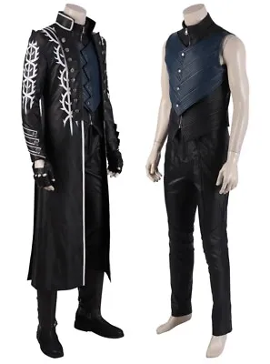 Devil May Cry 5 Vergil Cosplay Black Windbreaker Halloween Men's Costume Outfits • $137.16