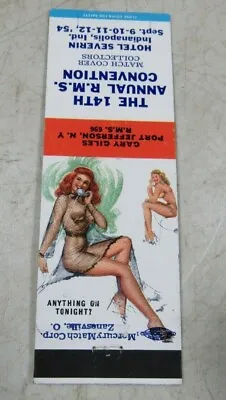 Vintage 1954 Pin-Up Matchbook Cover Collectors Convention 14th Annual Risque Alt • $9