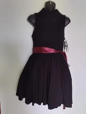 Twelve By Twelve Short Black Dress With Burgundy Women's Size S Sleeveless   • $15