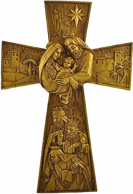 Gold Vintage Jesus Statue Cross With Hook Wall Table Decoration For Church Pr... • $39.99