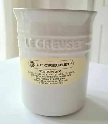 LE CREUSET White Stone Utensil Jar 15.5cm X 12.5cm • £24.95