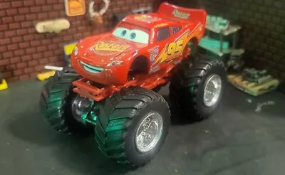 CUSTOM 1/64 SCALE HOT WHEELS MONSTER JAM TRUCK DISNEY CARS LIGHTNING MCQUEEN Red • $50