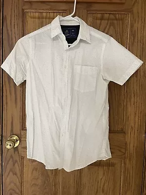 Rugby University Shirt Mens White Short Sleeve  Button Up • $14.88