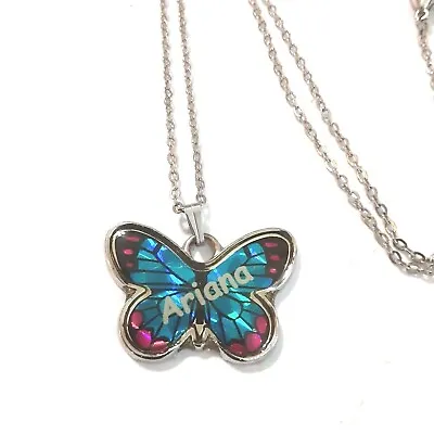 £17.16 • Buy Enamel Butterfly Pendant Necklace With Name Of Ariana