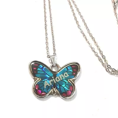 £18.78 • Buy Enamel Butterfly Pendant Necklace With Name Of Ariana