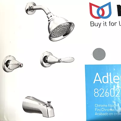 Moen 82602 Adler 2-Handle Bathtub & Shower Faucet Set (valve Included) - Chrome • $39.07