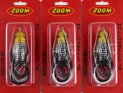 (lot Of 3) Zoom Hollow Belly Jr Frog 2.5  1/2oz 142-397 Shad Bp9208 • $0.99