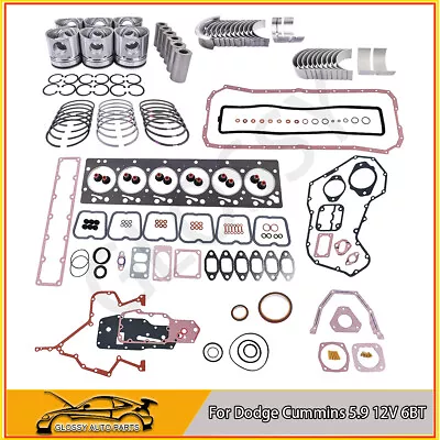 For 94-98 Dodge Cummins 5.9L 12V Rebuild Kit STD Standard Bowl Piston # 3928673 • $292