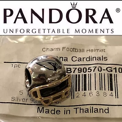 £123.56 • Buy New Genuine Pandora Arizona Cardinals Football Helmet W/14k USB790570-G101