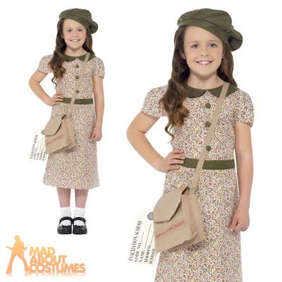 £13.49 • Buy Kids 1940s School Girl Costume WW2 Child Fancy Dress World Book Day Week Outfit