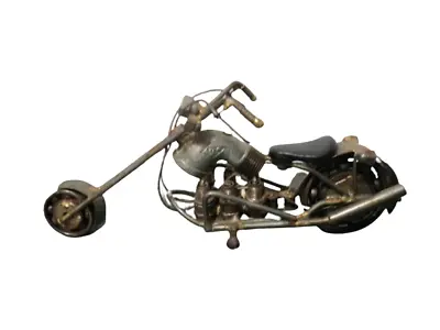 $12.35 • Buy Scrap Metal Motorcycle Sculpture 10.5 L Steel Bike Nuts Bolts Chopper Art
