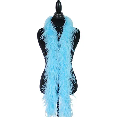 $61.95 • Buy Aqua Blue 2ply Ostrich Feather Boa Scarf Prom Halloween Costumes Dance Decor