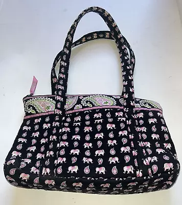 Vera Bradley Purse Pink Elephant Paisley Quilted Over Shoulder Handbag EUC • $24.90