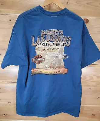 Harley Davidson Men T Shirt Size 2X Barnett Las Cruces New Mexico Distress Blue • $19.99