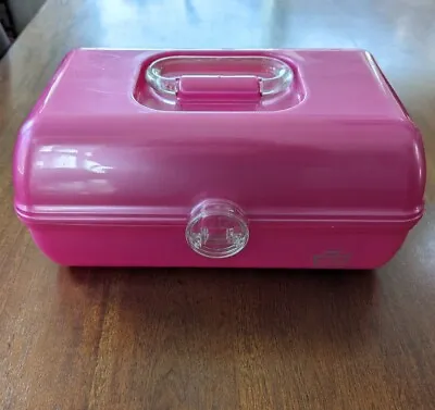 Caboodles Makeup Case Pink Expandable Mirror Handle Portable Storage Container • $21.38