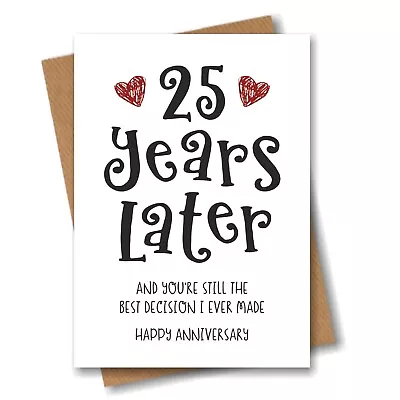 25th Anniversary Card 25 Year Wedding  For Husband Wife Boyfriend Girlfriend • £2.99