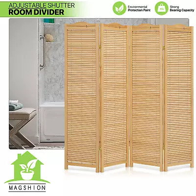 4 Panel Adjustable Blind Door Folding Room Divider Wood Privacy Partition Screen • $185.99