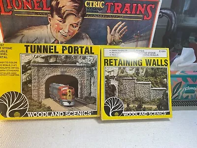 🚅 Ho  Woodland Scenics Stone Double Tunnel & Retaining Wall-new - L👀k 💥 H1477 • $12.44