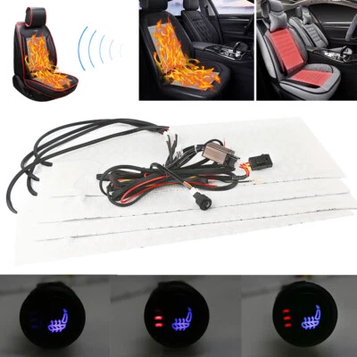 $45.90 • Buy Universal Carbon Fiber Car Heated Seat Heater Kit W/Round Switch 3 Level