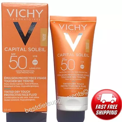 Vichy Capital Soleil BB Tinted Mattifying Dry Touch Face Fluid SPF50 50ml NIB • $24.99