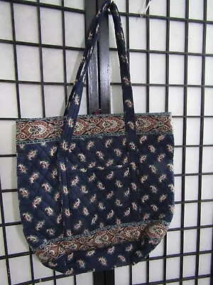 VERA BRADLEY Blue Red Ivory Paisley Xl Tote Bag 18X5X16 GOOD CONDTION! • $19.99