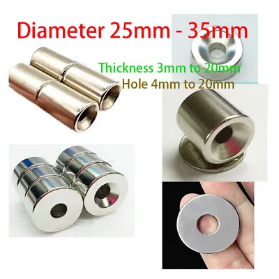 Super Strong Round Magnets Diameter 25-35mm Hole 4-20mm Disc Rare Earth Magnet • $2.94