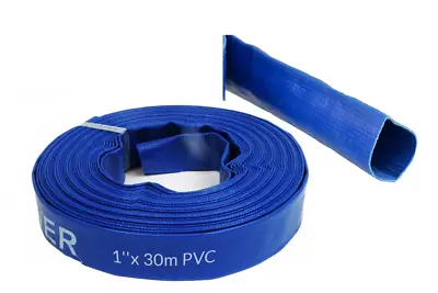 £22.49 • Buy 30M X 25mm (1 Inch) BLUE LAYFLAT HOSE WATER PUMP SUBMERSIBLE PUMP HOSE