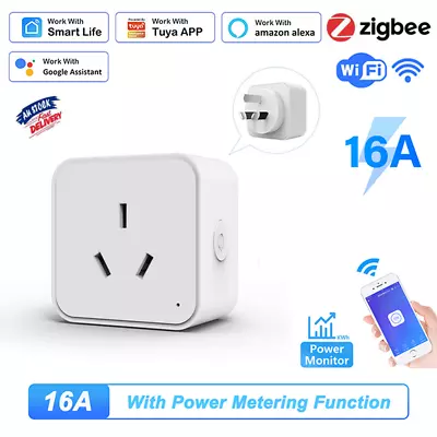 Tuya Wifi Zigbee Smart Socket AU Plug Energy App Control For Alexa Google Home • $38.71