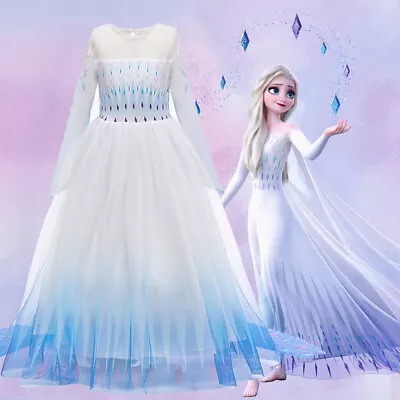 £6.99 • Buy Kids Girls Fancy Dress Up Cosplay Costume Birthday Outfit Frozen 2 Princess Elsa