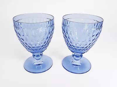 2x Villeroy & Boch Boston Blue Claret Wine Glasses • $20