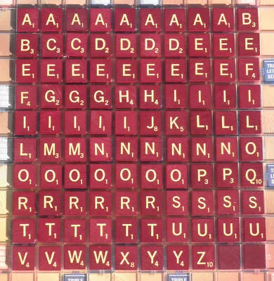 Scrabble 1999 Deluxe Maroon W/Gold Lettering Replacement Parts PER EACH ORIGINAL • $2.96