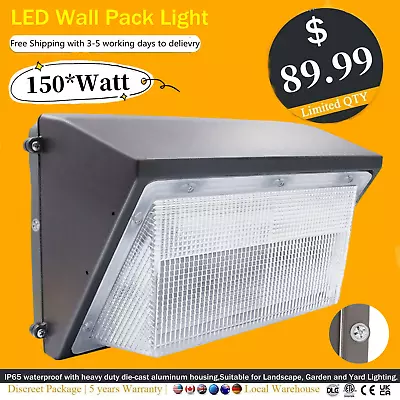 Commercial Industrial Wall Pack LED Light 150W Outdoor Security Lighting Fixture • $88.64