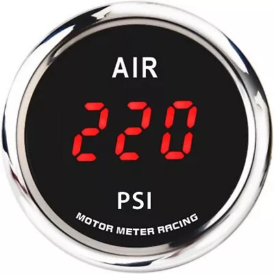 W PRO 52mm 2-1/16  Digital Air Pressure Gauge PSI Red LED Air Ride Suspension • $55.34