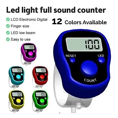 Digital LED Light Finger Counter Tasbeeh Tally Counter - NEW • £1.20