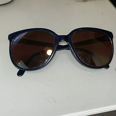 Vintage Suncloud Sunglasses Dark Blue Frame Rose Tinted SCR France • $135