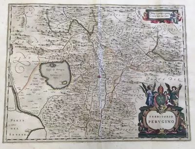 17th Century Antique Map Of Italy By Blaeu Circa 1650. Genuine. • £237.48