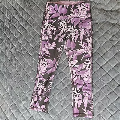 Marika Sport Women’s Purple Capri Leggings Size Small Floral Pattern Activewear • $13.99