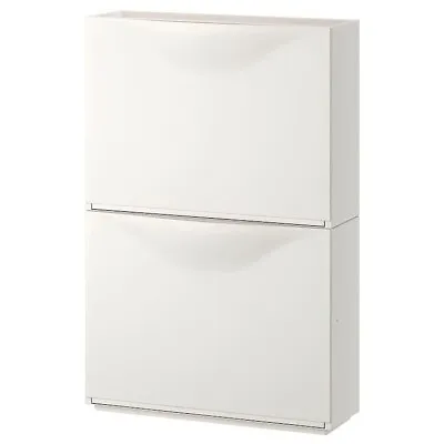 IKEA Shoe Storage Cabinet Stackable Cupboard Draw Wall Mounting White 2 Pack • £43.90