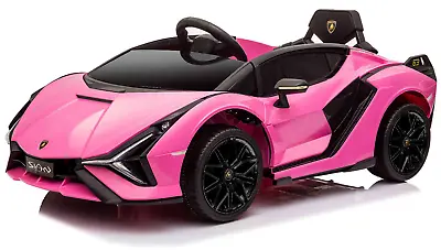 Lamborghini SIAN 12V Ride On PINK Car Kids Electric Toy Remote Control Official • £157.99