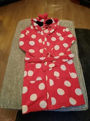 Girls Red & White Spotty Minnie Mouse Dressing Gown Age 10-11 Pre-owned • £3.50