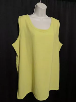 Maria De Guadalajara Gauzy Cotton Sleeveless Top Bright Yellow Size 1X • $35.95